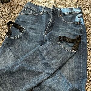 Dark Wash Stirrup Skinny Jeans